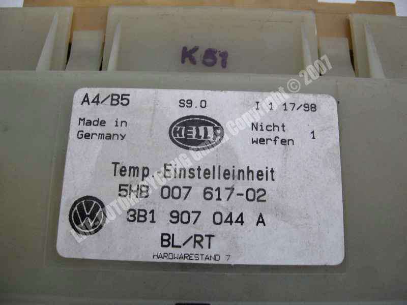 VW Passat 3B original Heizungsregulierung 3B1907044A 5HB00761702 HELLA BJ1998